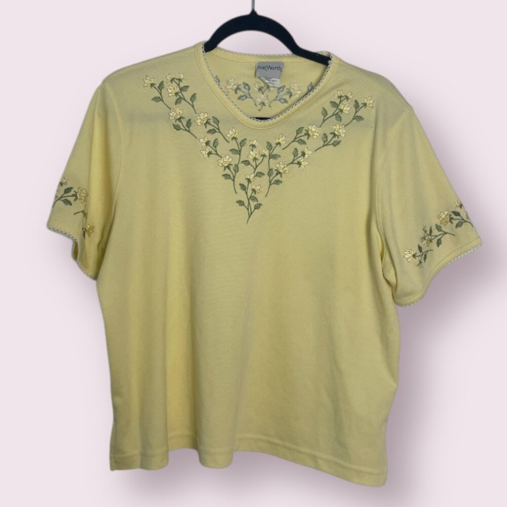 Embroidered Flower Antique Floral Hipster Hippie Art Artsy Blouse Tee Top Shirt